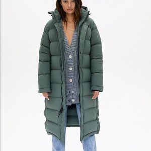 Aritzia Super Puff Long in Olive Green